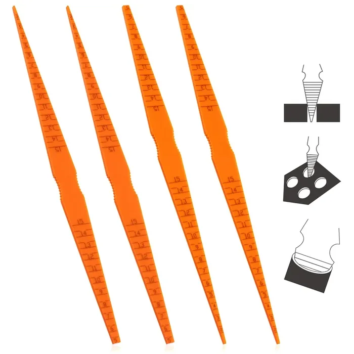 Pagow 4 Pack Plastic Car Door Panel Gap Alignment Gauge Measuring Tool, Taper Feeler For Auto Car Vehicle-Orange Red