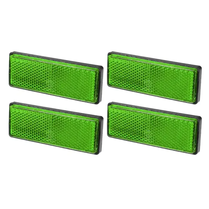 Partuto 4Pcs 3.46‘X1.26‘ Universal Reflector – Rectangle Motorcycle Bike Safety Reflector Increase Visibility And Safety On The Road – Plastic Green