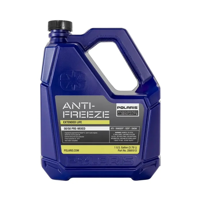 Polaris Antifreeze Coolant 50/50 Premix, Extended Life for Aluminum Cooling Systems, 1 Gallon – Compatible with 2 & 4 Stroke Engines