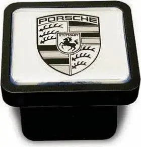 Porsche Genuine Oem Cayenne Trailer Hitch Cover -Black On Silver