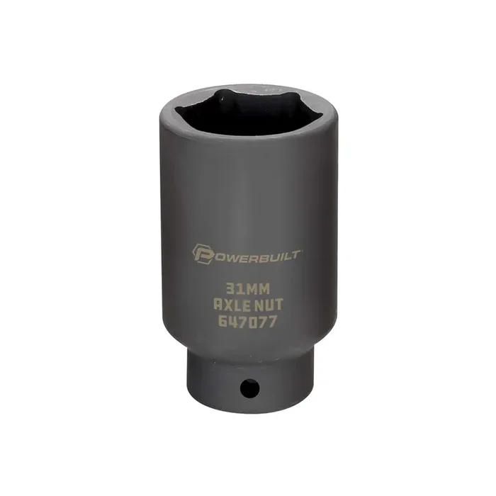 Powerbuilt 31Mm Axle Nut Socket, 1/2-Inch Drive, 6 Point, Remove Front Wheel Drive Axles Shaft Nuts – 647077