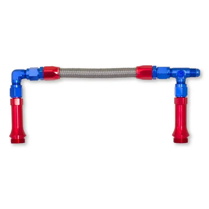 PROWORX Performance 415061 -06 X 7/8-20 Dual Inlet to fit Holley 4150 (center to center 9.3″) – Red/Blue Stainless