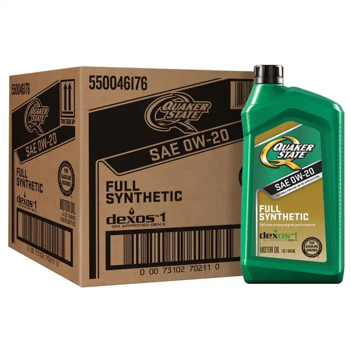 Quaker State Full Synthetic 0W-20 Motor Oil, 1 Quart (6 Pack)