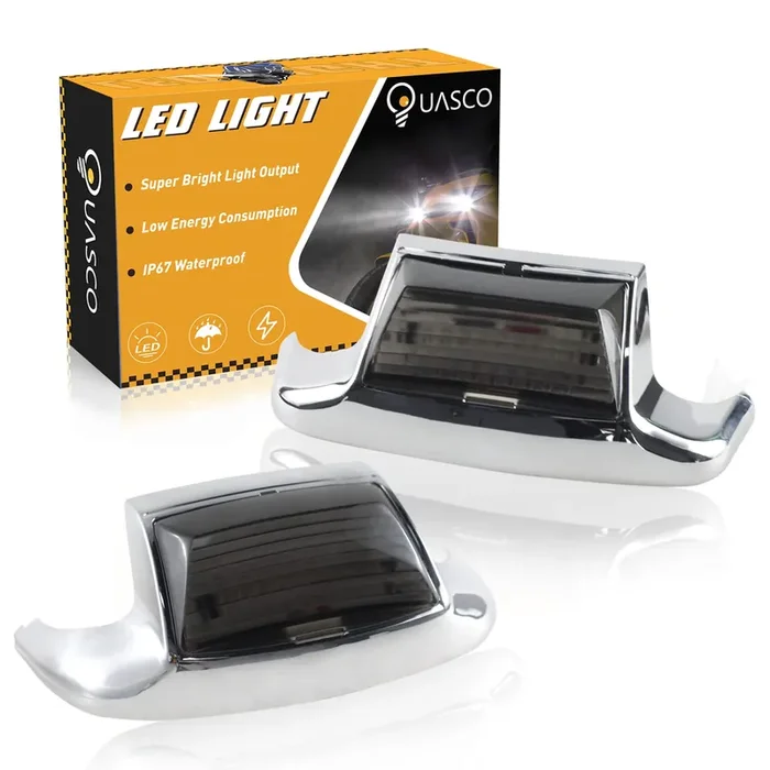 Quasco Front Rear Fender Lights, Led Fender Tip Brake Tail Light Compatible With Harley Electra Glide Road King Softail Heritage