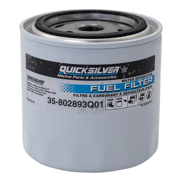 Quicksilver 802893Q01 Water Separating Fuel Filter For Mercury And Mariner Outboards And Mercruiser Stern Drive And Inboard Engi
