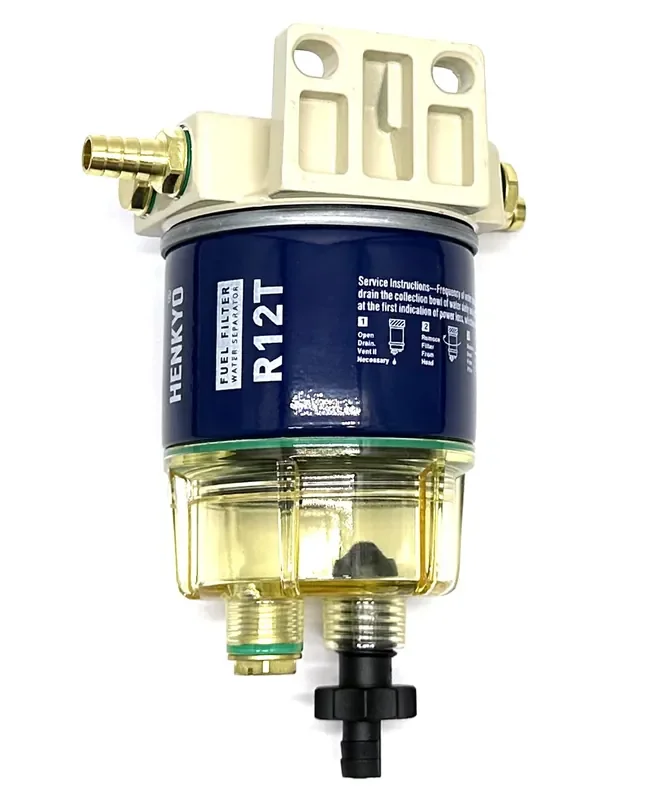 R12T Fuel Filter Water Separator Compatible S3240,120At R12T Npt Zg1/4-19 (Fit 3/8‘ Hose Outboard Motors) Gasoline And Diesel Marine Engines Comes With 3/8-Inch Fuel Inlet Connector