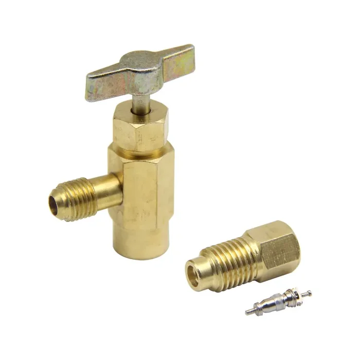 R134A Self Sealing Can Tap Valve Refrigerant Dispenser Tool With R134A Tank Adapter, Can Tap Thread 1/2In Fl And 1/4In Sae, Adap