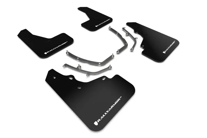 Rally Armor Black Ur Mud Flap With White Logo Fits 2019+ Mazda3 Gt Sport Hatch Mf61-Ur-Blk/Wh