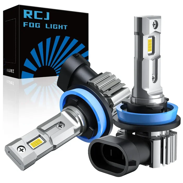 Rcj H11 Bulbs, H8 H9 H16 Lights 60W 16000Lm Fog Light Bulbs, 6000K Cool White, With 12000 Rpm Cooling Fan, Plug And Play, Pack Of 2