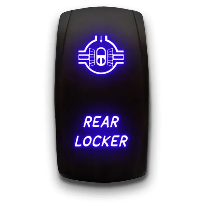Rear Locker – Blue – Laser Etched 5-Pin Double Pole Single Throw Rear Locker Maintained On-Off Dpst Toggle Switch 20A 12V