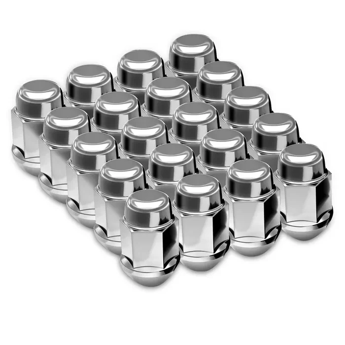 Richeer 20Pcs 1.4 Inch Chrome 14X1.5 Closed End Bulge Acorn Lug Nuts – Cone Seat – 19Mm Hex Wheel Lug Nut For Accord Civic Eleme