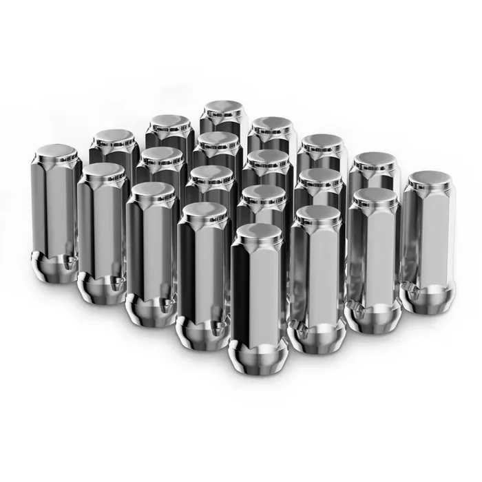 Richeer 20Pcs 1.89 Inch Chrome 1/2-20 Closed End Bulge Acorn Lug Nuts – Cone Seat – 19Mm Hex Wheel Lug Nut For Bronco Mustang Ra