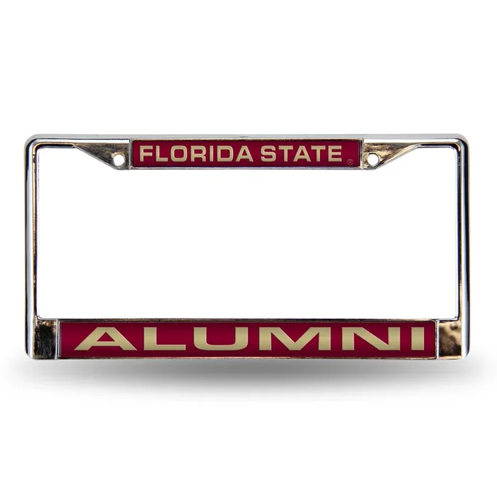 Rico Industries Ncaa Florida State Seminoles Alumni Red 12‘‘ X 6‘‘ Laser Cut Chrome Frame – Car/Truck/Suv Automobile Accessory