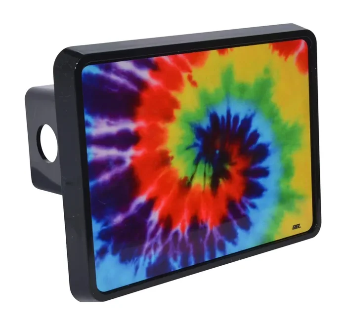Rogue River Tactical Tie Dye Trailer Hitch Cover Plug Gift Idea Psychedelic Colorful