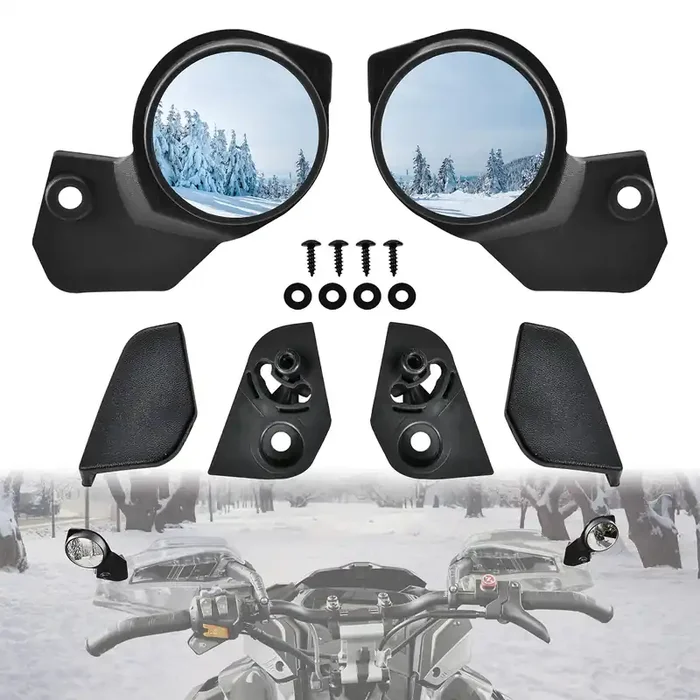 Sautvs Adjustable Handguard Rearview Side Mirrors For Ski-Doo, Handlebar Wind Deflector Hand Guard Convex View Mirror Kit For Ski-Doo Rev Neo Xs Xm Xp Xr Xu Accessories (2Pcs, Replace ?860200893)