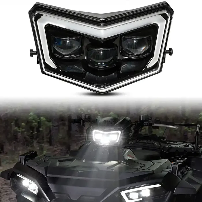 Sautvs Led Head Light Assembly For Polaris Sportsman 2017-2024, Led Headlight Pod Light Front Lamp With High Beam Drl Halo Rings For Polaris Sportsman Xp 1000 850 570 450 2017-2024 Accessories (1Pcs)