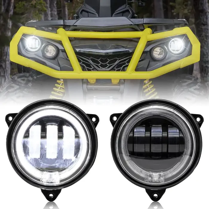 Sautvs Led Low Beam Headlights With Halo Ring Drl For Can-Am Outlander 500 650 800 850 1000 Xmr Std Xt Xt-P 2012-2022 Accessories (2Pcs, Replace 710006177)