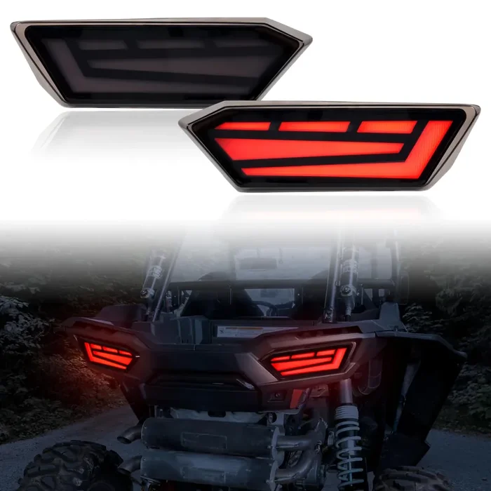 Sautvs Smoked Black Led Rear Brake Stop Lights Taillights Tail Lamps For Polaris Rzr 900 1000 S Xp 4 Turbo 2014-2019/ Rzr Trail S 900 1000 2020-2023 Accessories (2Pcs, 2412341/ 2412342)