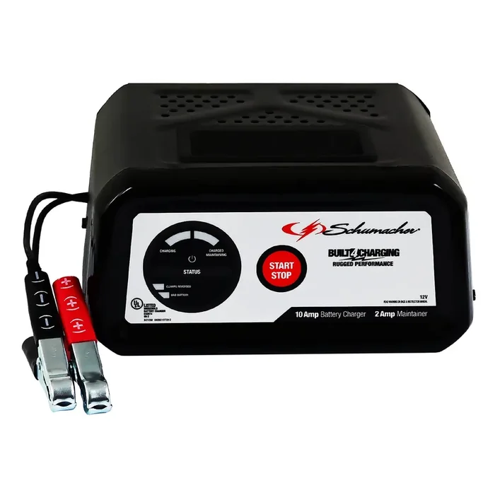 Schumacher Sc1282 Fully Automatic Battery Charger And Maintainer – 10 Amp/2 Amp 12V – For Automotive, Marine, And Power Sport Batteries, Black