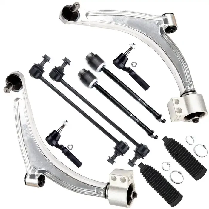 Scitoo 10Pcs Front Suspension Kit Lower Control Arm And Ball Joint Sway Bar End Link 11.8‘ Outer Inner Tie Rod End W/Boot Replacement For 2004-2012 For Chevy For Malibu For Pontiac G6 For Saturn Aura