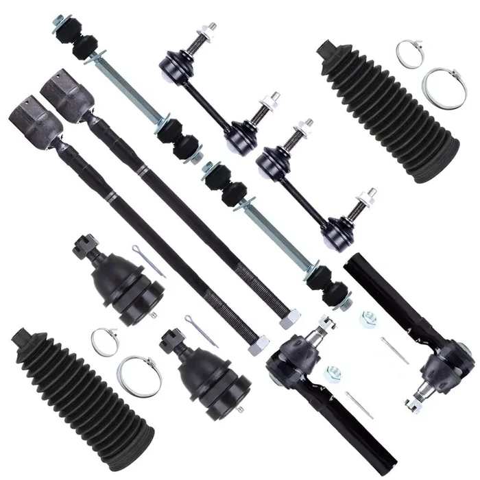 Scitoo 12Pcs Suspension Kit Front Lower Ball Joint Outer Inner Tie Rod End W/Boot Rear Sway Bar End Link Rear Sway Bar End Link Replacement For 1994-2004 For Ford For Mustang