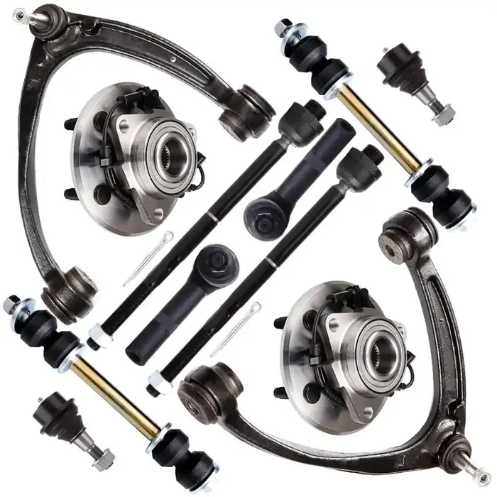 Scitoo 12Pcs Suspension Kit Inner Outer Tie Rod End Sway Bar End Link Upper Control Arm Wheel Hub Assembly Fit For 2014 For Cadillac Escalade 2007-2013 For Cadillac Escalade (4Wd)