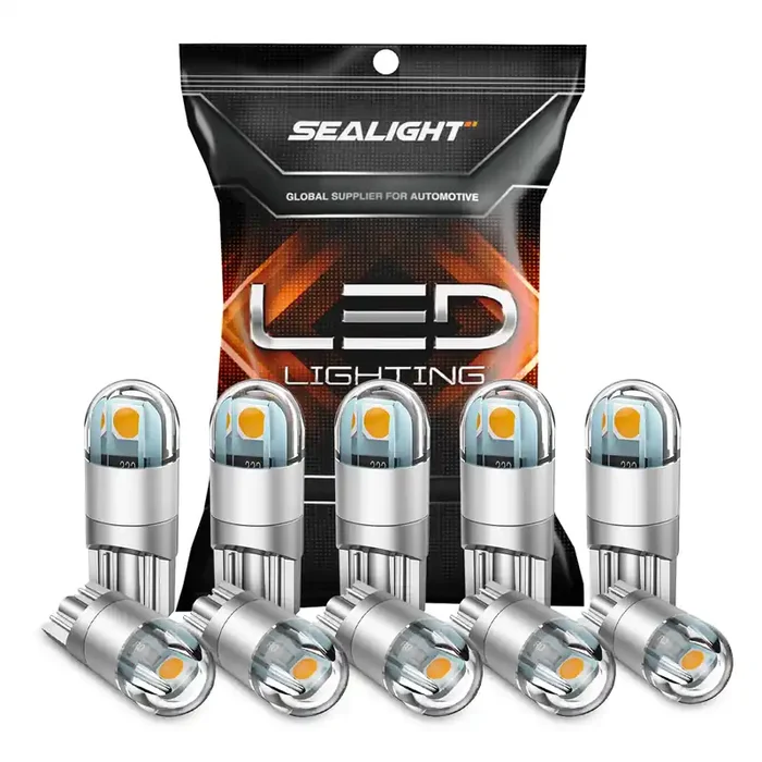 Sealight 194 Led Bulbs 2700K Amber, 168 2825 T10 W5W 3030 Bright Led Chips, Dome Light, Map Light, Door Light, Courtesy Light, L