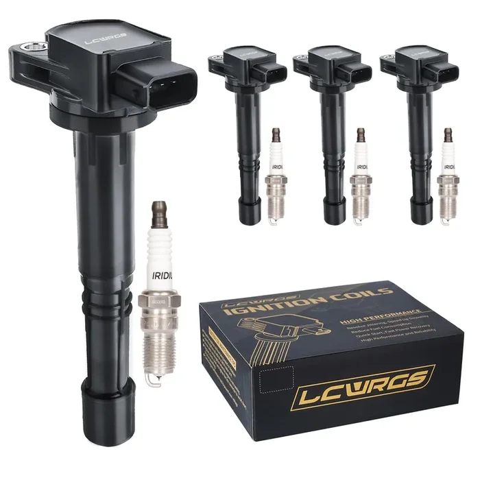 Set Of 4 Ignition Coil Pack Spark Plugs Fits For Honda Accord Crv Civic Si Element Acura Rsx Csx 2002 2003 2004 2005 2006 2007 2008 2009 2.4 2.0 L4 Ignition Coils Spark Plugs Uf311 Uf583 C1382