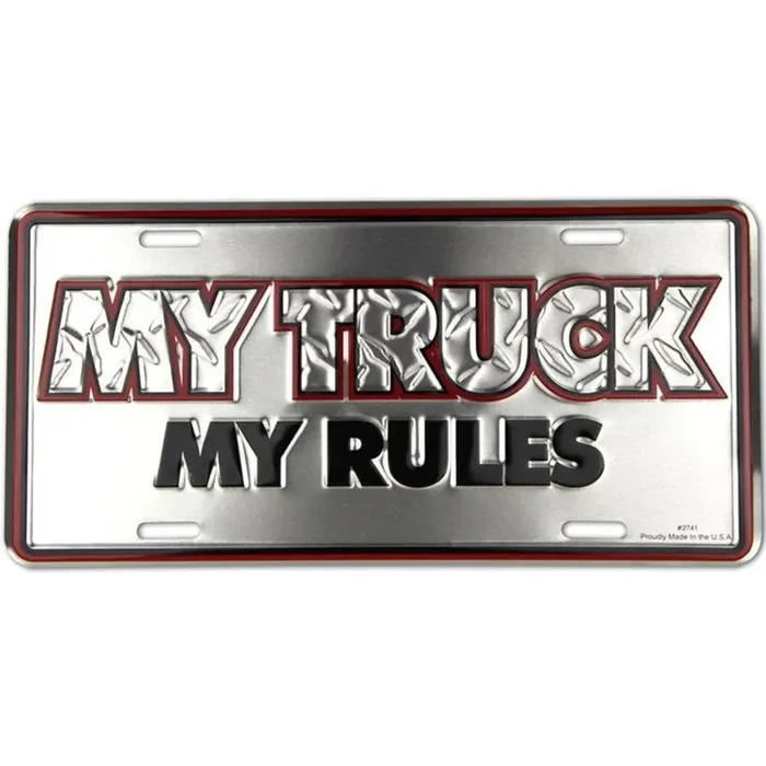 Signs 4 Fun Parody License Plate My Truck My Rules 12 X 6 Decorative License Plate Decoration Plate For Vehicle/Wall