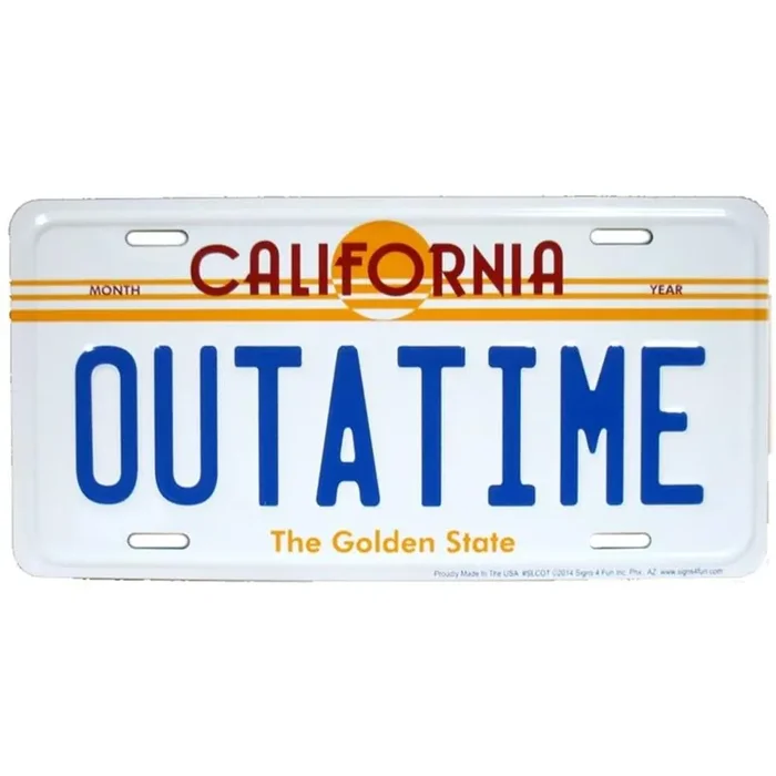 Signs 4 Fun Parody License Plate Outatime 12 X 6 Decorative License Plate Decoration Plate For Vehicle/Wall Man Ca