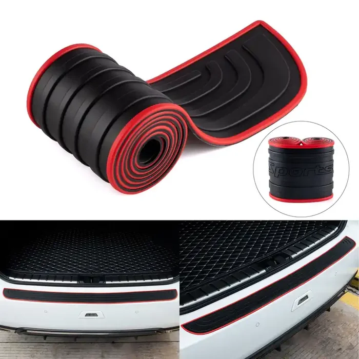 Singaro Car Rear Bumper Protector, 35.5Inch X2.75Inch Car/Suv Universal Rubber Anti-Scratch Trunk Exterior Accessories(Black)
