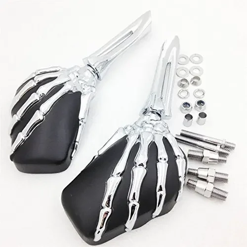 Smt-Claw Skeleton Hand Mirror Compatible With Honda Cb Cbr Rebel Shadow Mangna Vt Vtx 1300 1800 [B00Rw3Qv0Q]