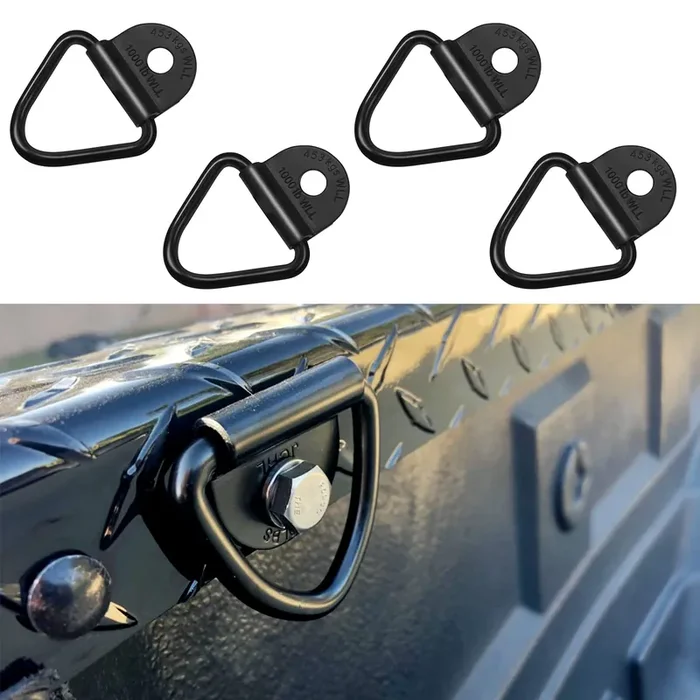 Sporthfish Cargo Tie-Down Anchors,4-Pack Black Steel V-Ring Bolton Trailer Cargo Tie Down,For Trailers,Trucks And Warehouses Rep