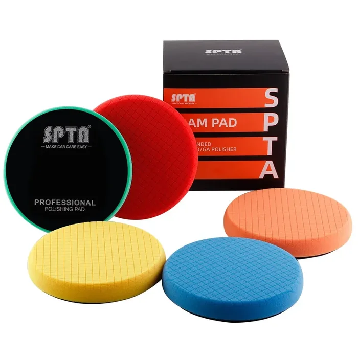 Spta 5Pc 5.5 Inch Face For 5 Inch 125Mm Backing Plate Compound Buffing Sponge Pads Cutting Polishing Pad Kit For Car Buffer Poli