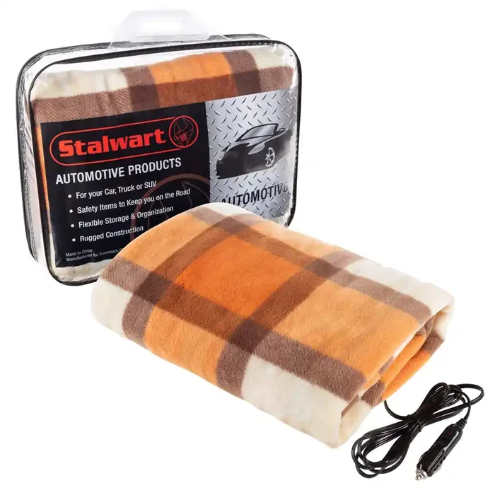 Stalwart Heated Blanket – 12-Volt Electric Blanket For Car, Truck, Suv Or Rv – Portable Winter Car Accessories For Camping Or Tr