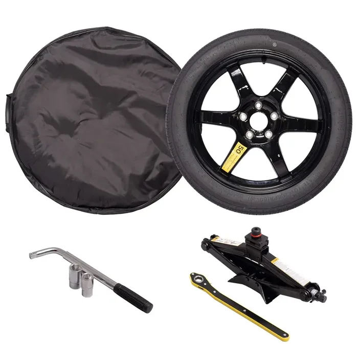 Stancemagic Complete Spare Wheel And Tire – Compatible With 2017+ Tesla Model 3 Long Range & Rwd Trims – Includes 18X4 Rim, 125/80R18 Tire, Scissor Jack, Tire Iron, Sockets, Carrying Bag