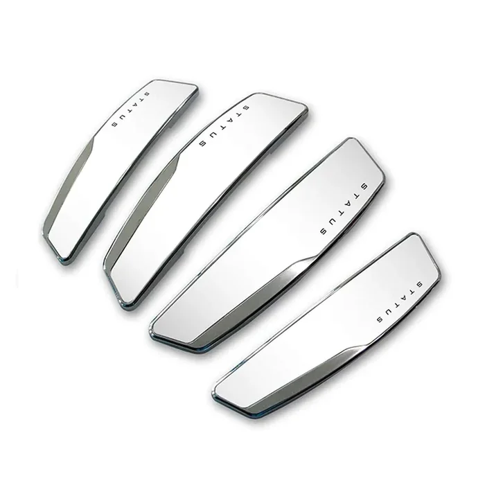 Status 4Pcs High Glossy Slim Door Edge Guards Bumper Protector Trim Guard Sticker Molding For Motors Auto Vehicle (White)