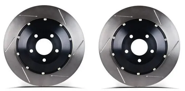 Stop-Tech 2015-2020 Mustang GT 2 Piece Replacement Slotted AeroRotor – Front Pair (w/ Brembo‘s)