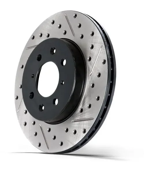 Stoptech 127.61109L Sport Drilled and Slotted 1-Piece Rear Left Brake Rotor (2015-2020 Mustang GT w/Brembo)