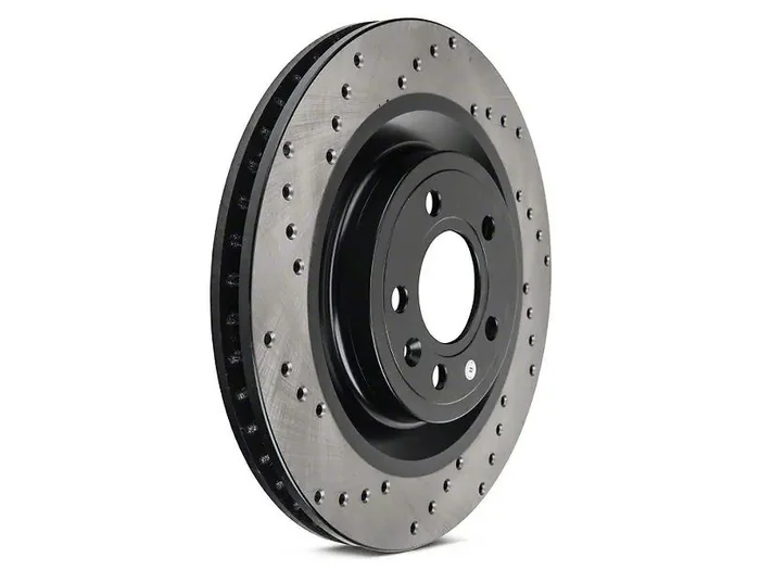 Stoptech 128.61098L Mustang Sport Drilled Front Drivers Side Rotor (2011-2014 GT Standard Brakes)