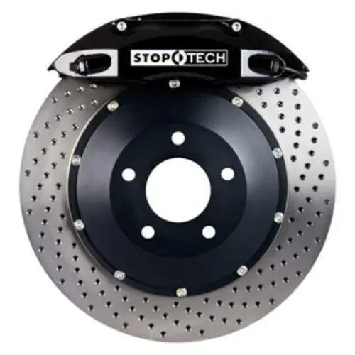 StopTech 2011-2014 Mustang GT 380x32mm Big Brake Kit – Replaces Base Brakes (Black 6 Piston Caliper – Drilled Rotor)