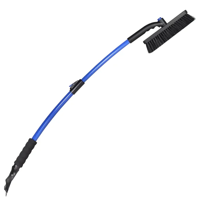 Subzero 14039 50‘‘ Crossover Super Duty Extendable Snowbroom With Pivoting Head And Integrated Ice Scraper , Black/Blue