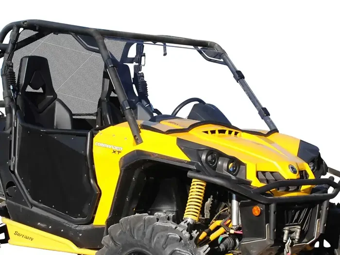 Superatv Heavy Duty Scratch Resistant Full Front Windshield For 2011-2020 Can-Am Commander 800 / Commander 1000 1/4‘ Polycarbonate 250X Stronger Than Glass! Easy Install Usa Made