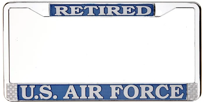 Tag Frames (Military) Us Air Force Retired License Plate Frame (Chrome Metal)