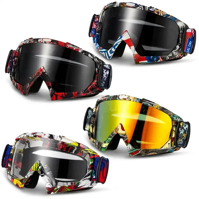 Tallew 4 Pairs Dirt Bike Goggles Motorcycle Goggles Motocross Goggles Riding Racing Atv Goggles For Men Women Power Sports Ski (Cool)