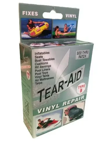 Tear-Aid Vinyl Repair Patch Kit 3 ‘‘ X 12 ‘‘ 7/8 ‘‘ X 7/8 ‘‘ 1-3/8 ‘‘ X 1-3/8 ‘‘ Type B Green