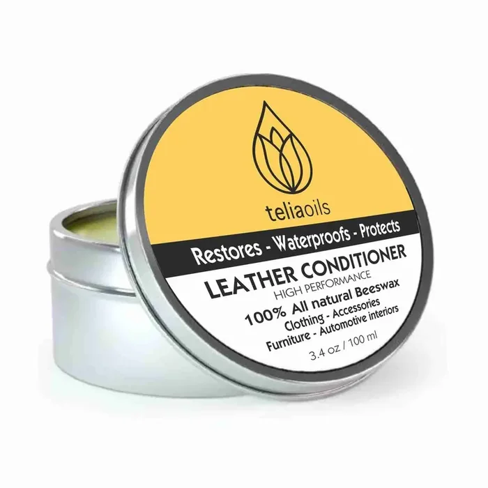 Teliaoils Leather Conditioner – Natural Clear Leather Repair Care Balm For Any Kind- Waterproofing Leather Salve Restorer, Softe