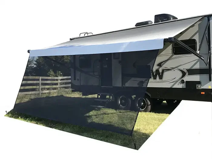 Tentproinc Rv Awning Sun Shade 9‘ X 10‘ 3‘‘ Black Mesh Screen Uv Sunshade Block Complete Kits Motorhome Camping Trailer Canopy S