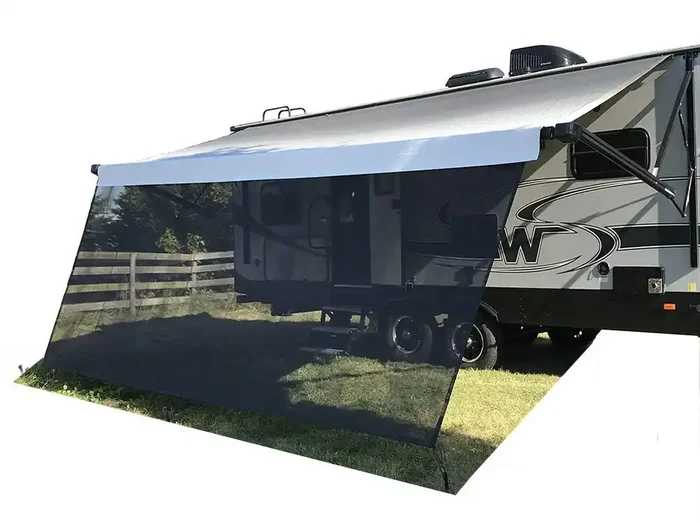 Tentproinc Rv Awning Sun Shade Screen 9‘ X 9‘ 3‘‘ – Black Mesh Sunshade Uv Blocker Complete Kits Motorhome Camping Trailer Canop
