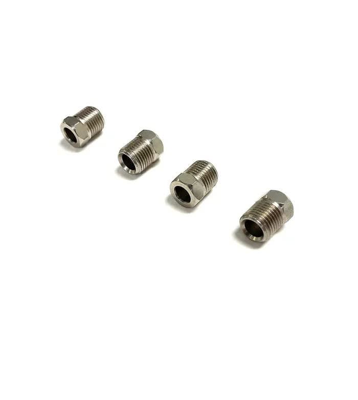 The Stop Shop Inverted Flare Stainless Steel Brake Line Fittings For 3/16 Inch O.D. Tubing With 3/8‘-24 Threads (Pack Of 4)